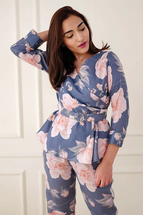 Gray Floral Summer Coord